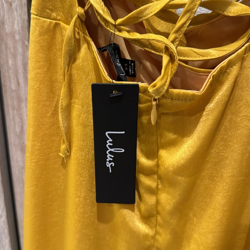 Lulu's Yellow High-Low Ruffle Wrap Maxi Dress - Picture 12 of 12